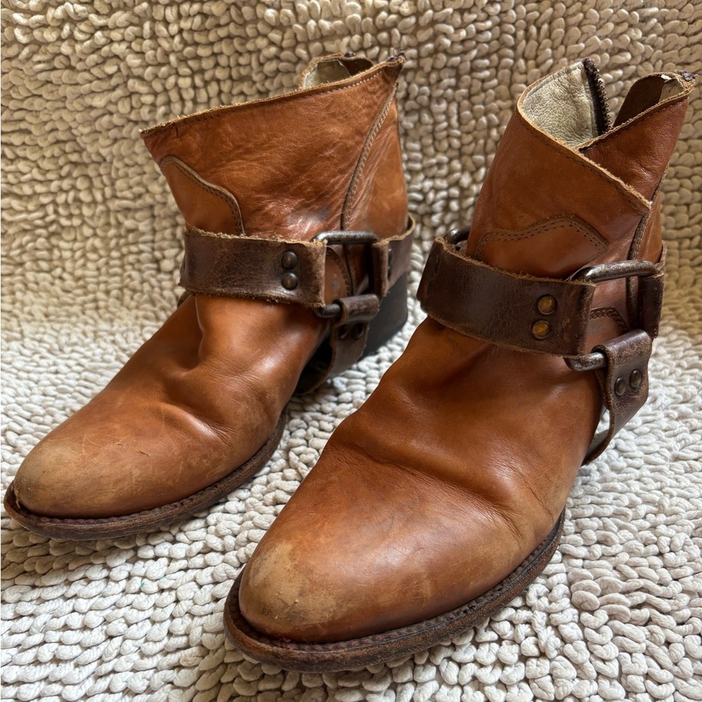 Freebird by Steven Santiago Tan Leather Ankle Boots